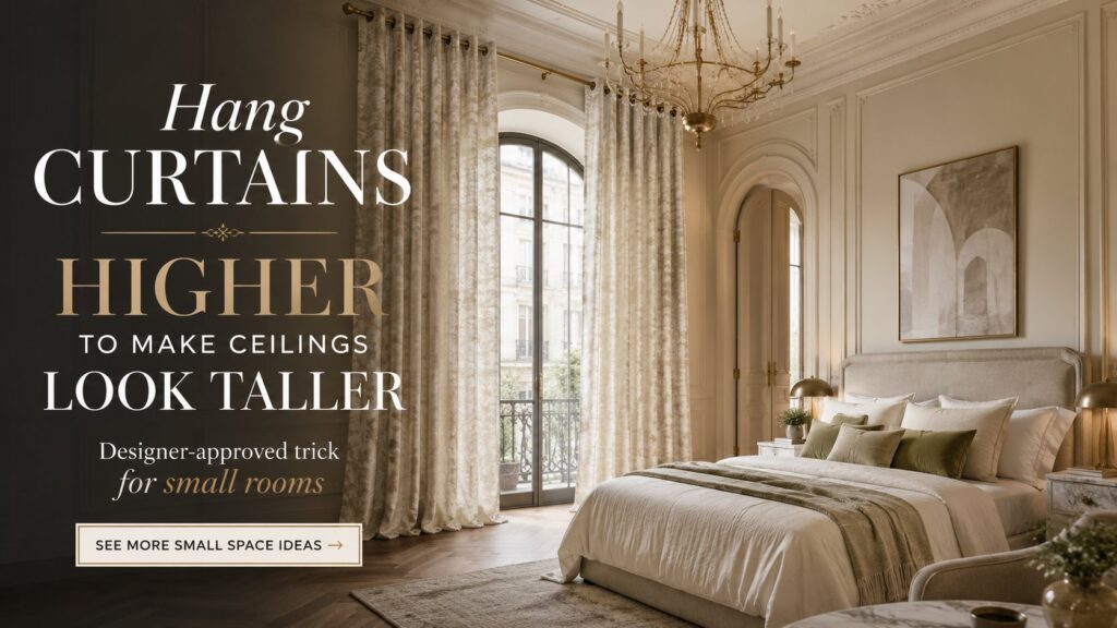 Hang Curtains Higher To Make Ceilings Look Taller