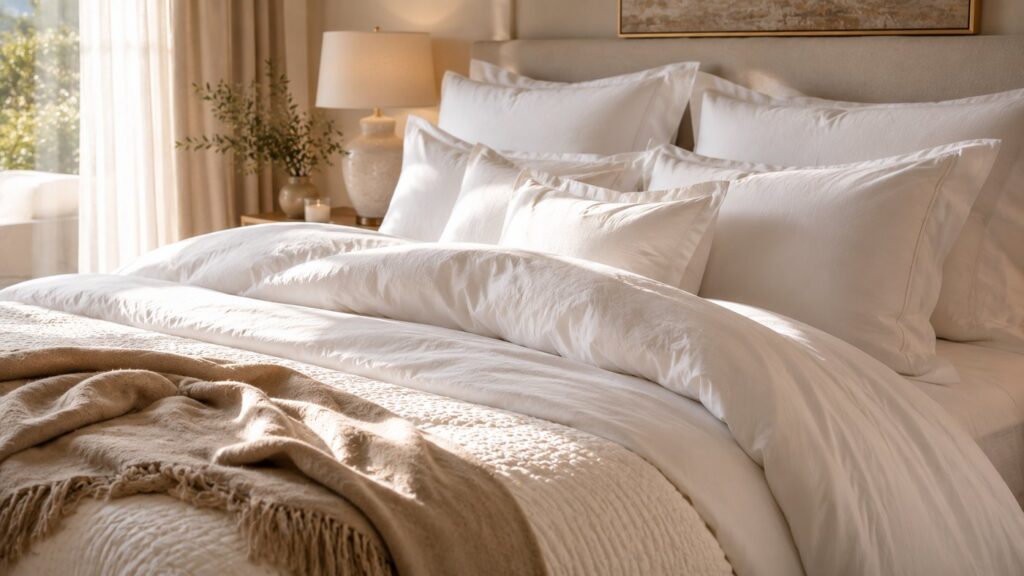 Layered White Hotel Bedding